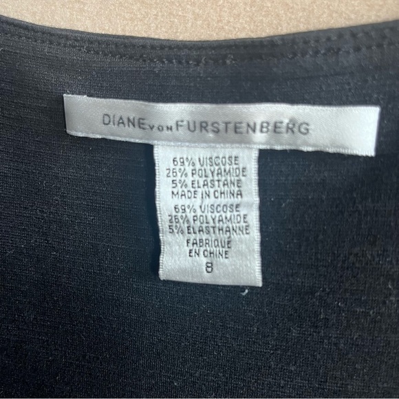 Diane Von Furstenberg Slippery Bodycon Dress  Black Classic Knee Length size 8 - Picture 4 of 12